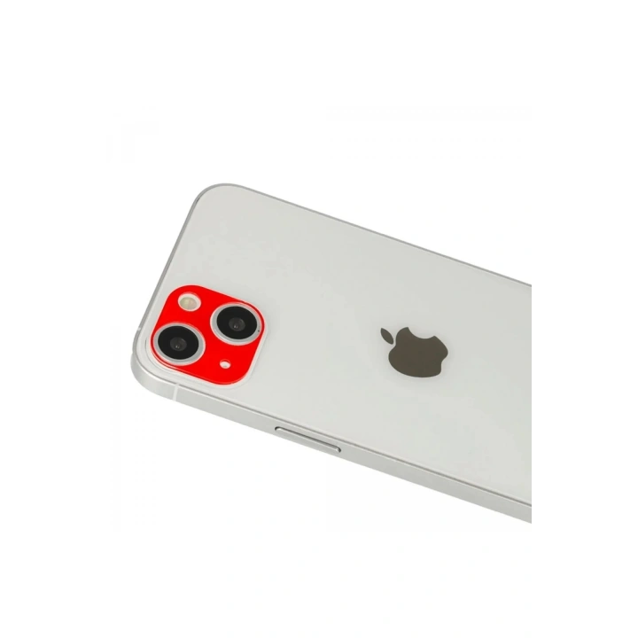 Mey İthalat®  iPhone 13 Rainbow Kamera Lens Koruma Cam - Kırmızı