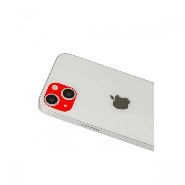 Mey İthalat®  iPhone 13 Rainbow Kamera Lens Koruma Cam - Kırmızı