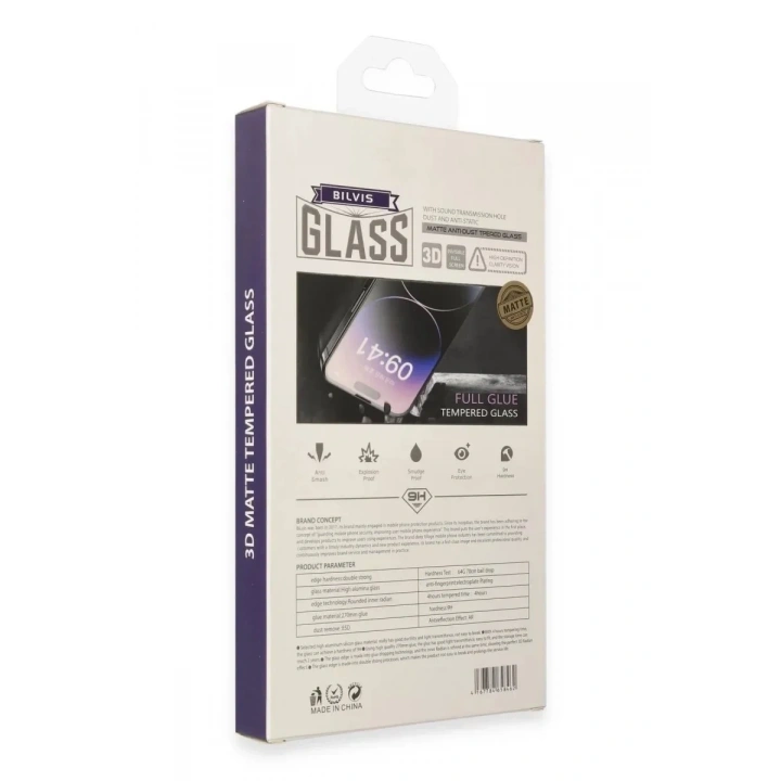 Mey İthalat®   iPhone 14 Bilvis 3D Mat Cam Ekran Koruyucu