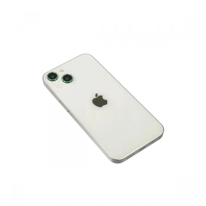 Mey İthalat®  iPhone 14 Diamond Kamera Lens - Yeşil