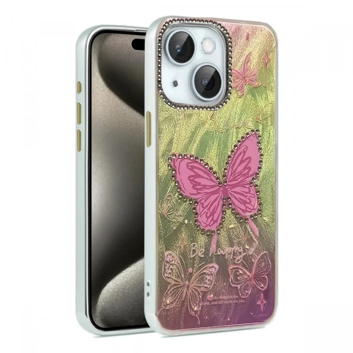Mey İthalat®  iPhone 14 Kılıf Blade Aynalı Desenli Kapak - Desen 5