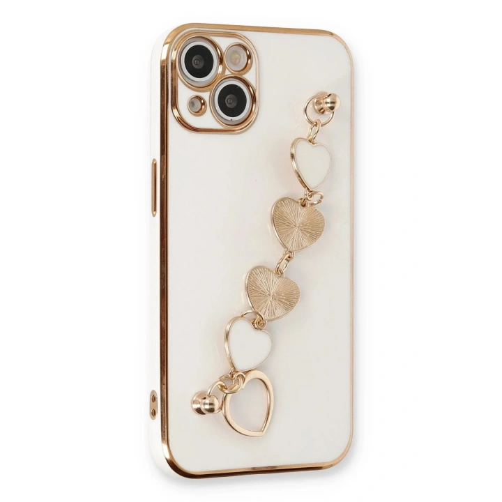 Mey İthalat®  iPhone 14 Kılıf Esila Silikon - Beyaz