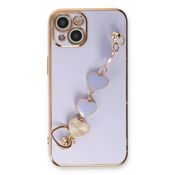 Mey İthalat®  iPhone 14 Kılıf Esila Silikon - Lila