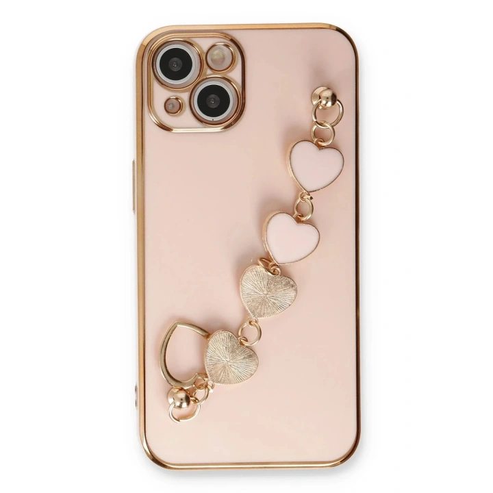 Mey İthalat®  iPhone 14 Kılıf Esila Silikon - Pudra