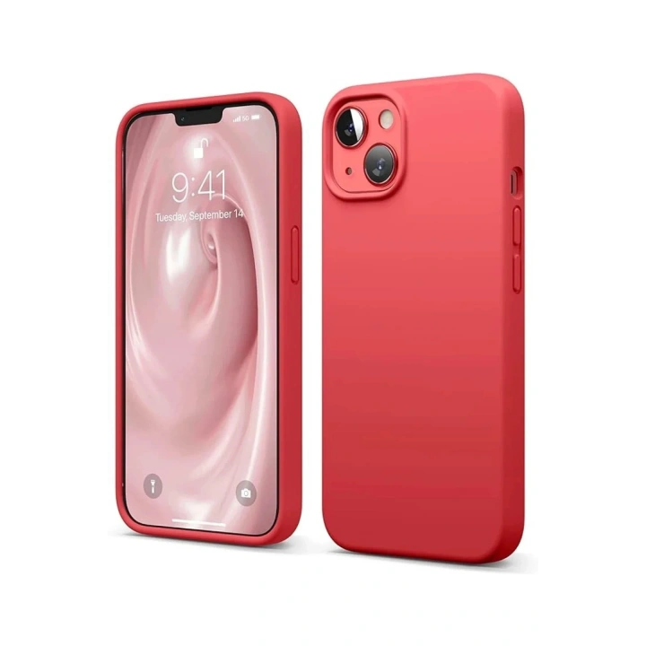 Mey İthalat®  iPhone 14 Kılıf First Silikon - Kırmızı
