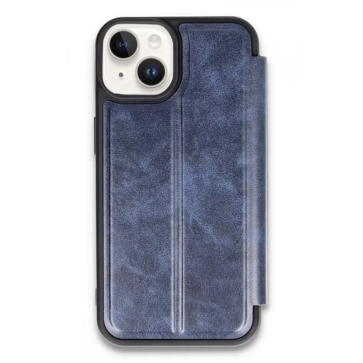 Mey İthalat®   iPhone 14 Kılıf Flip Cover - Lacivert