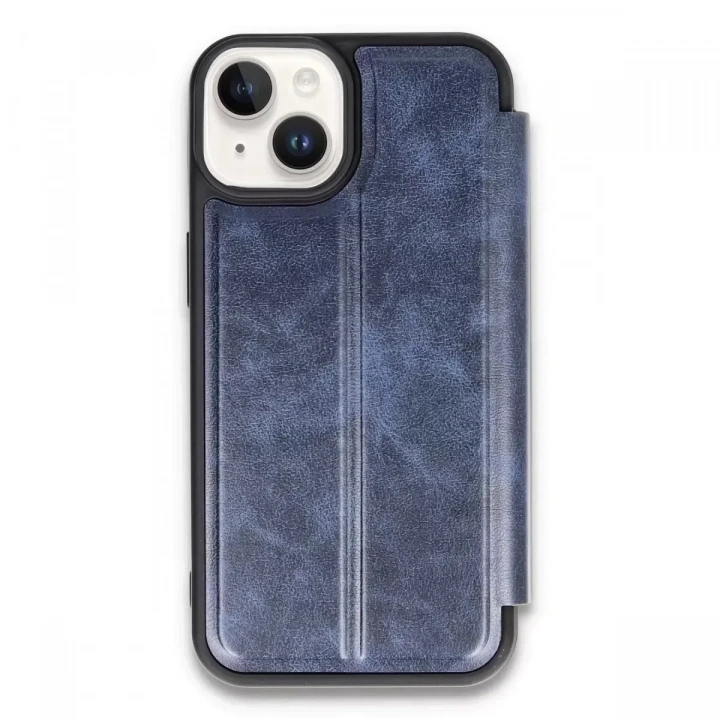 Mey İthalat®   iPhone 14 Kılıf Flip Cover - Lacivert