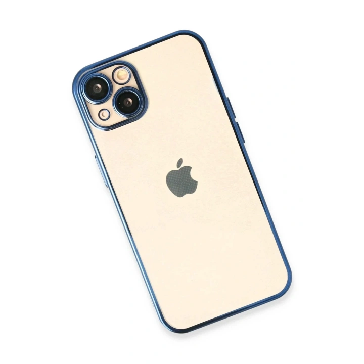 Mey İthalat®  iPhone 14 Kılıf  Lensli Silikon - Açık Mavi