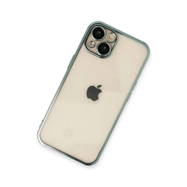 Mey İthalat®  iPhone 14 Kılıf  Lensli Silikon - Yeşil