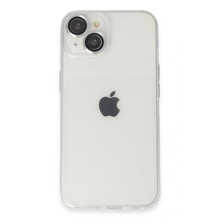 Mey İthalat®  iPhone 14 Kılıf Luko Lens Silikon - Gümüş
