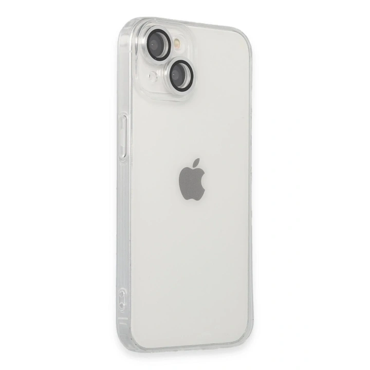 Mey İthalat®  iPhone 14 Kılıf Luko Lens Silikon - Gümüş