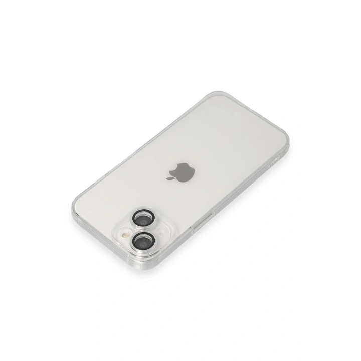 Mey İthalat®  iPhone 14 Kılıf Luko Lens Silikon - Gümüş