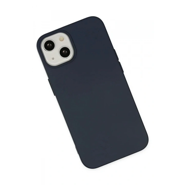 Mey İthalat®  iPhone 14 Kılıf Nano içi Kadife Silikon - Lacivert