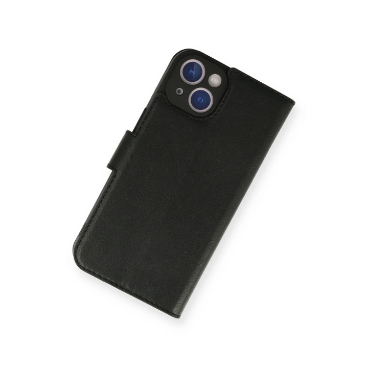 Mey İthalat®  iPhone 14 Kılıf Trend S Plus Kapaklı Kılıf - Siyah