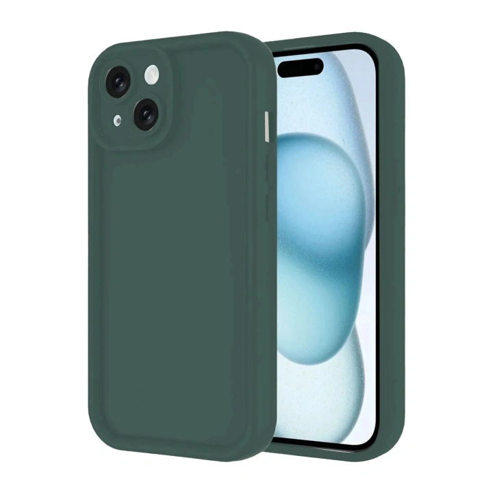Mey İthalat®  iPhone 14 Kılıf Viera Silikon - Koyu Yeşil