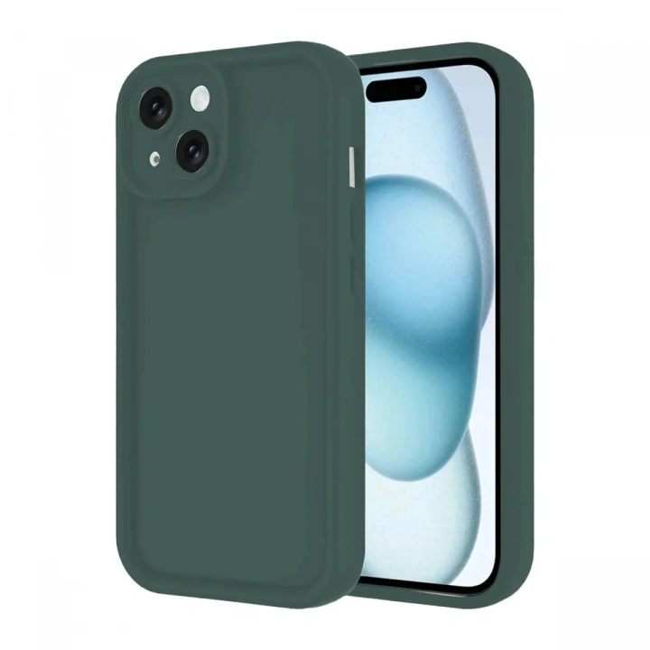 Mey İthalat®  iPhone 14 Kılıf Viera Silikon - Koyu Yeşil