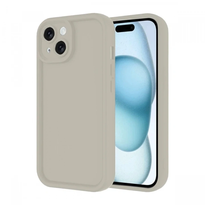 Mey İthalat®  iPhone 14 Kılıf Viera Silikon - Krem