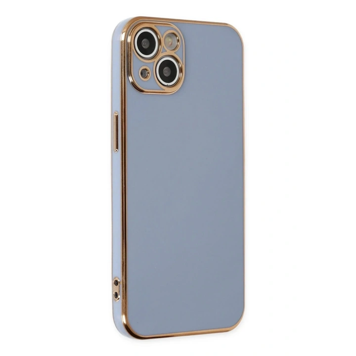 Mey İthalat®  iPhone 14 Kılıf Volet Silikon - Mavi