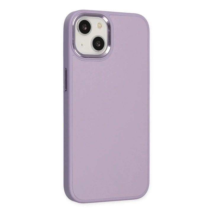Mey İthalat®  iPhone 14 Plus Kılıf Asya Deri Silikon - Lila