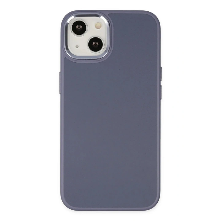 Mey İthalat®  iPhone 14 Plus Kılıf Asya Deri Silikon - Mor
