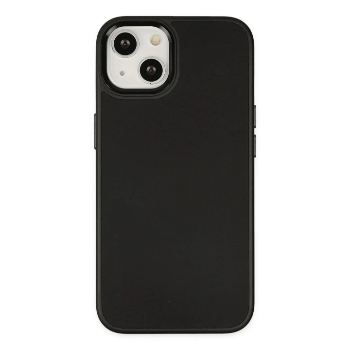 Mey İthalat®  iPhone 14 Plus Kılıf Asya Deri Silikon - Siyah