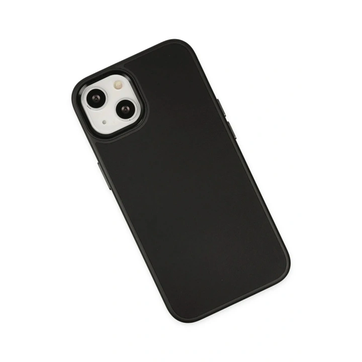 Mey İthalat®  iPhone 14 Plus Kılıf Asya Deri Silikon - Siyah