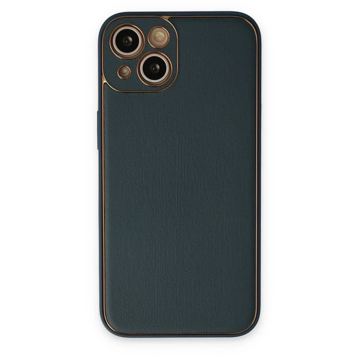 Mey İthalat®  iPhone 14 Plus Kılıf Coco Deri Silikon Kapak - Yeşil