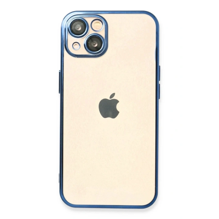 Mey İthalat®  iPhone 14 Plus Kılıf  Lensli Silikon - Açık Mavi