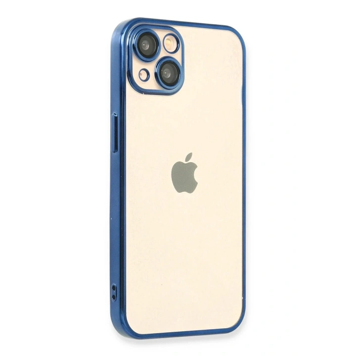 Mey İthalat®  iPhone 14 Plus Kılıf  Lensli Silikon - Açık Mavi