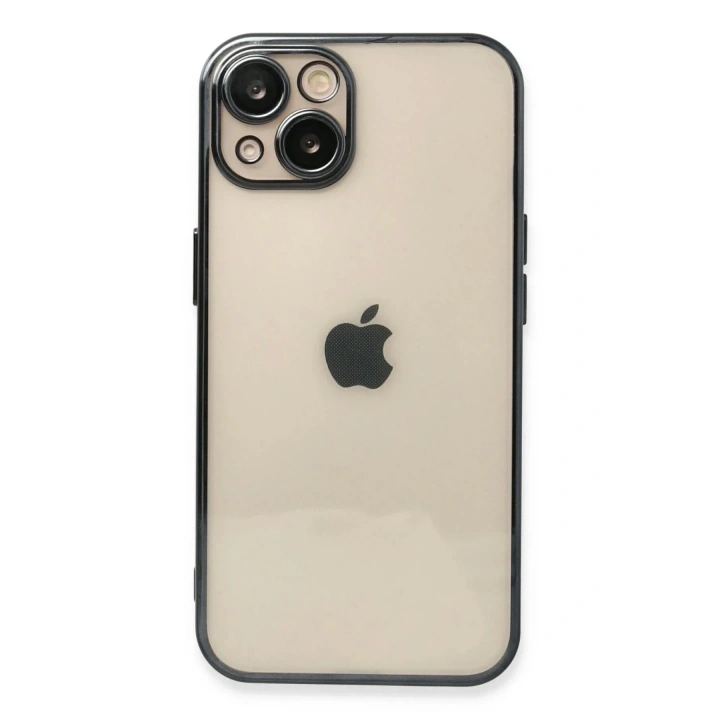 Mey İthalat®  iPhone 14 Plus Kılıf  Lensli Silikon - Siyah