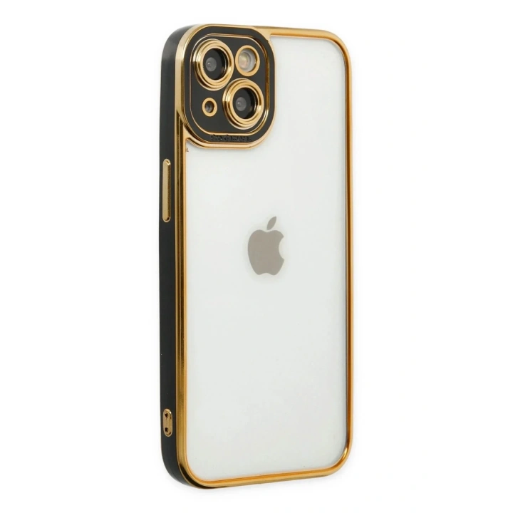 Mey İthalat®  iPhone 14 Plus Kılıf Liva Lens Silikon - Siyah