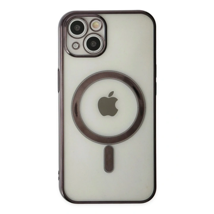 Mey İthalat®  iPhone 14 Plus Kılıf Magneticsafe Lazer Silikon - Siyah