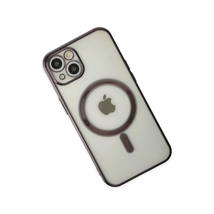 Mey İthalat®  iPhone 14 Plus Kılıf Magneticsafe Lazer Silikon - Siyah