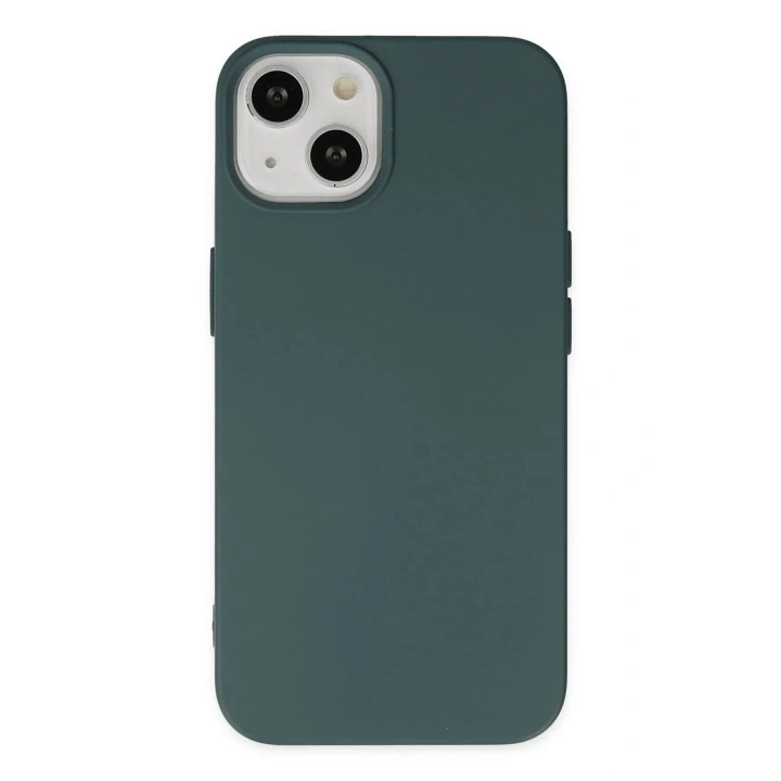 Mey İthalat®  iPhone 14 Plus Kılıf Nano içi Kadife Silikon - Koyu Yeşil