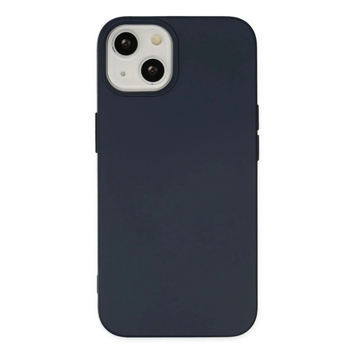 Mey İthalat®  iPhone 14 Plus Kılıf Nano içi Kadife Silikon - Lacivert
