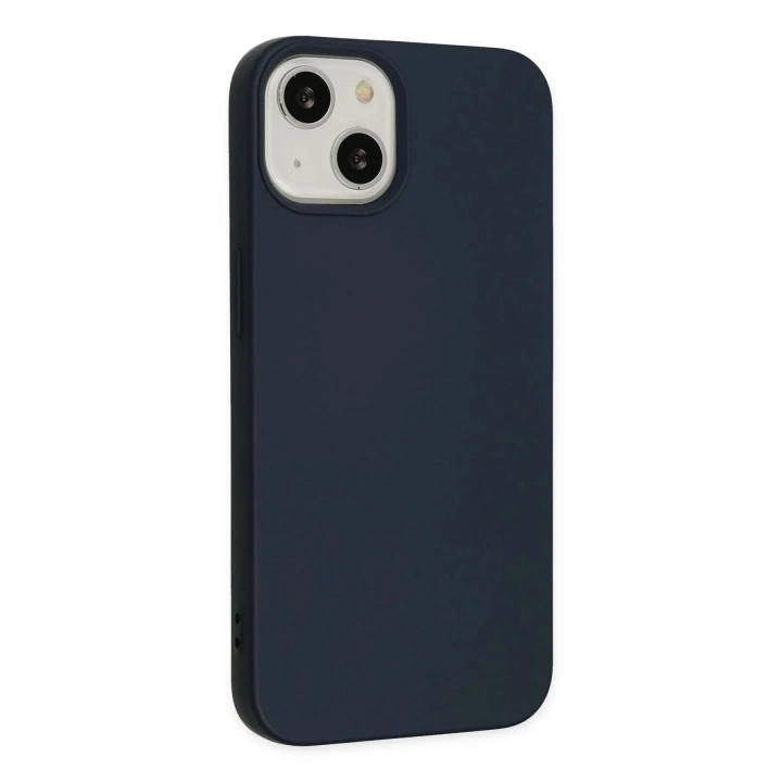 Mey İthalat®  iPhone 14 Plus Kılıf Nano içi Kadife Silikon - Lacivert