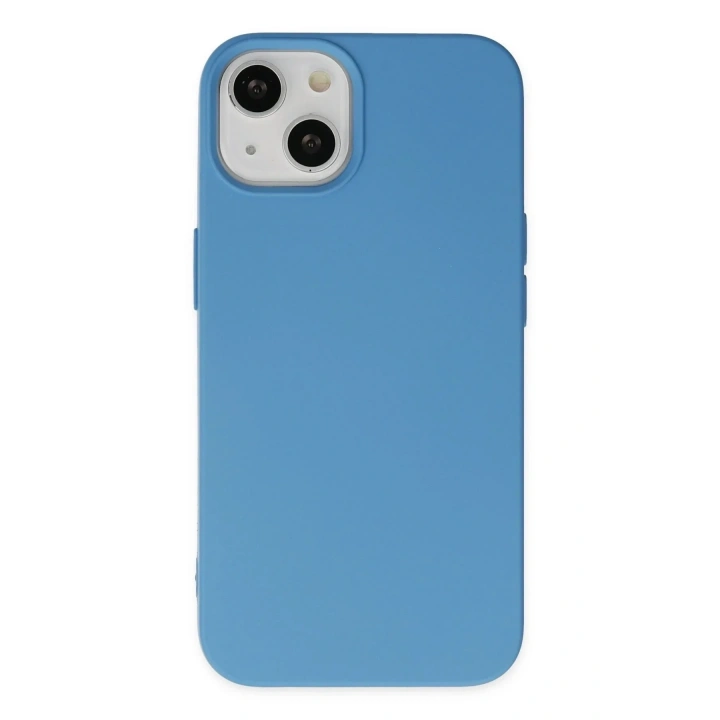 Mey İthalat®  iPhone 14 Plus Kılıf Nano içi Kadife Silikon - Mavi
