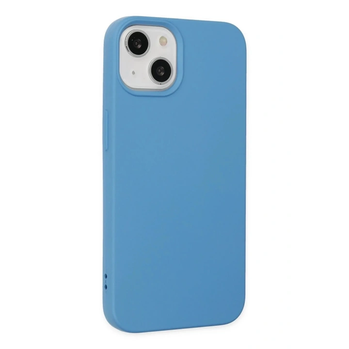 Mey İthalat®  iPhone 14 Plus Kılıf Nano içi Kadife Silikon - Mavi