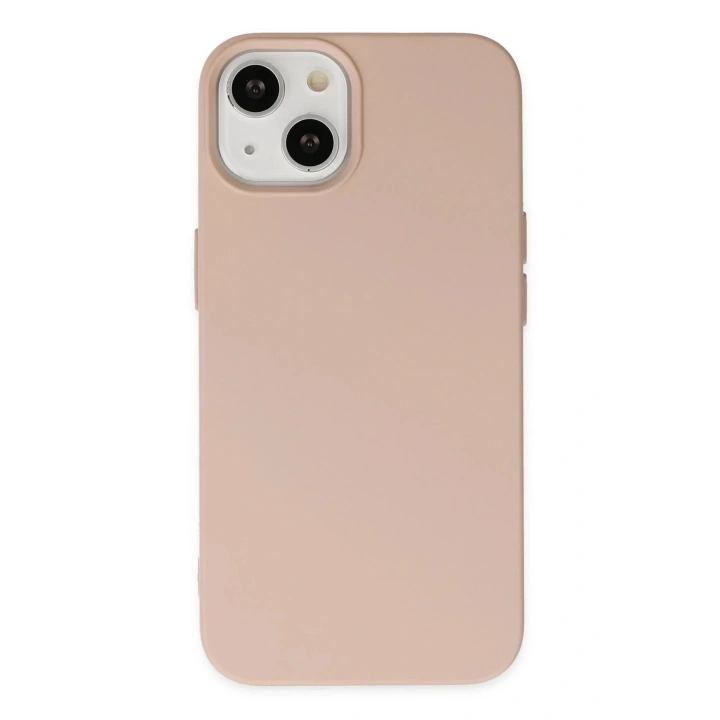 Mey İthalat®  iPhone 14 Plus Kılıf Nano içi Kadife Silikon - Pudra