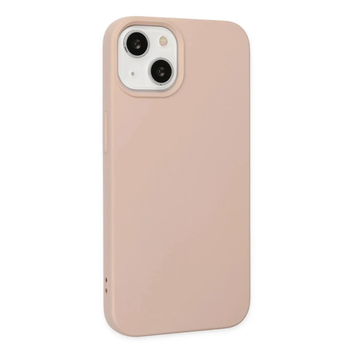 Mey İthalat®  iPhone 14 Plus Kılıf Nano içi Kadife Silikon - Pudra
