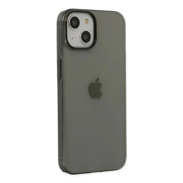 Mey İthalat®  iPhone 14 Plus Kılıf Pc Sert Şeffaf Kapak - Siyah