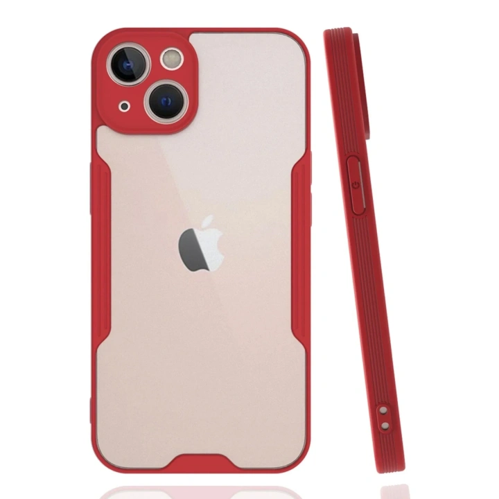 Mey İthalat®  iPhone 14 Plus Kılıf Platin Silikon - Kırmızı