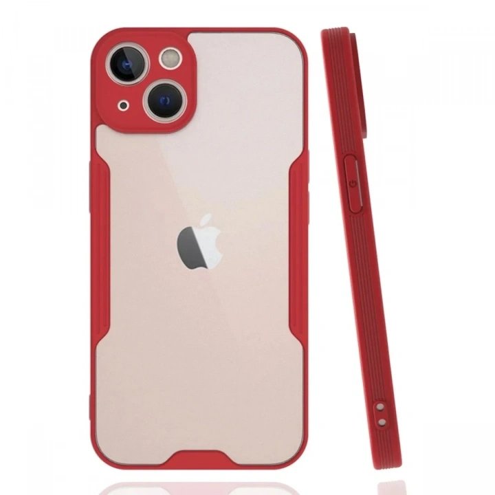 Mey İthalat®  iPhone 14 Plus Kılıf Platin Silikon - Kırmızı