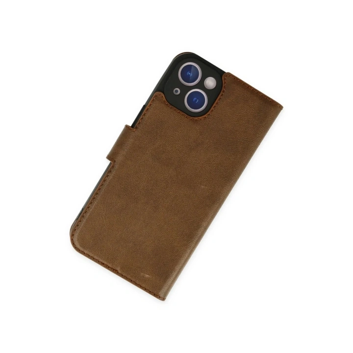 Mey İthalat®  iPhone 14 Plus Kılıf Trend S Plus Kapaklı Kılıf - Taba