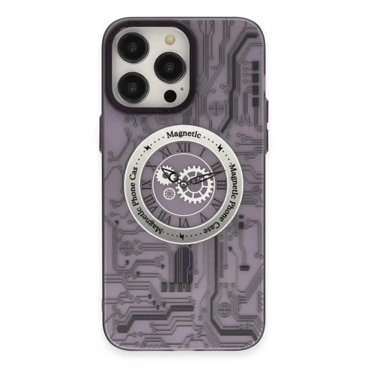 Mey İthalat®  iPhone 14 Pro Kılıf Apollo Magneticsafe Desenli Kapak - Apollo Mor - 5
