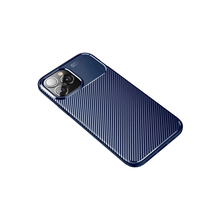 Mey İthalat®  iPhone 14 Pro Kılıf Auto Focus Karbon Kapak - Lacivert