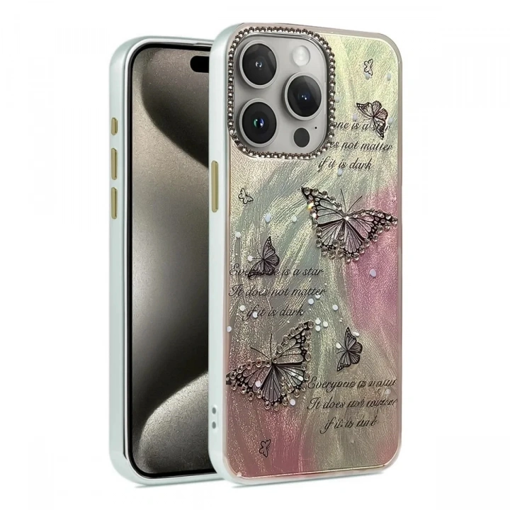 Mey İthalat®  iPhone 14 Pro Kılıf Blade Aynalı Desenli Kapak - Desen 6