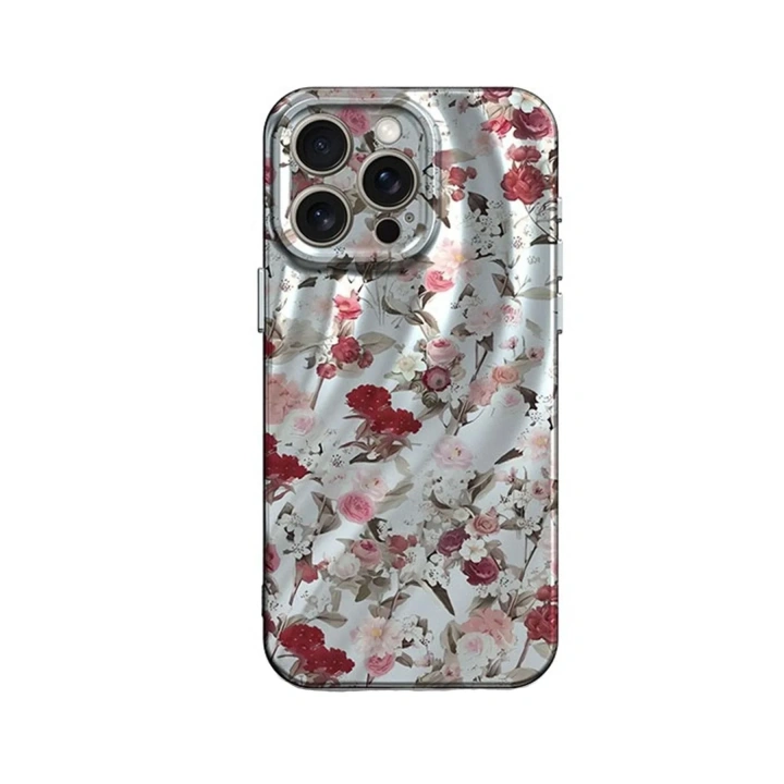 Mey İthalat®  iPhone 14 Pro Kılıf Crew Desenli Kapak - Çiçek