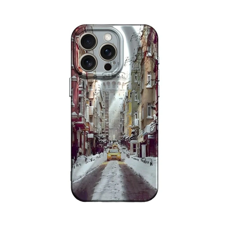 Mey İthalat®  iPhone 14 Pro Kılıf Crew Desenli Kapak - Galata Kulesi