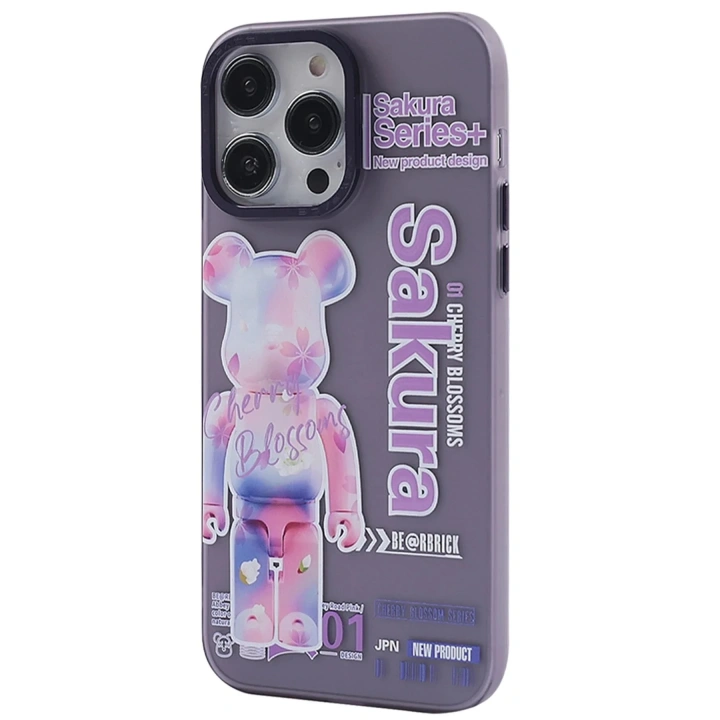 Mey İthalat®  iPhone 14 Pro Kılıf  Desenli Kapak -  Mor - 1